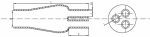 RC-CSB Cold Shrink Silicone Rubber 3-Conductor Cable Breakout Boot for Electrical Insulation.